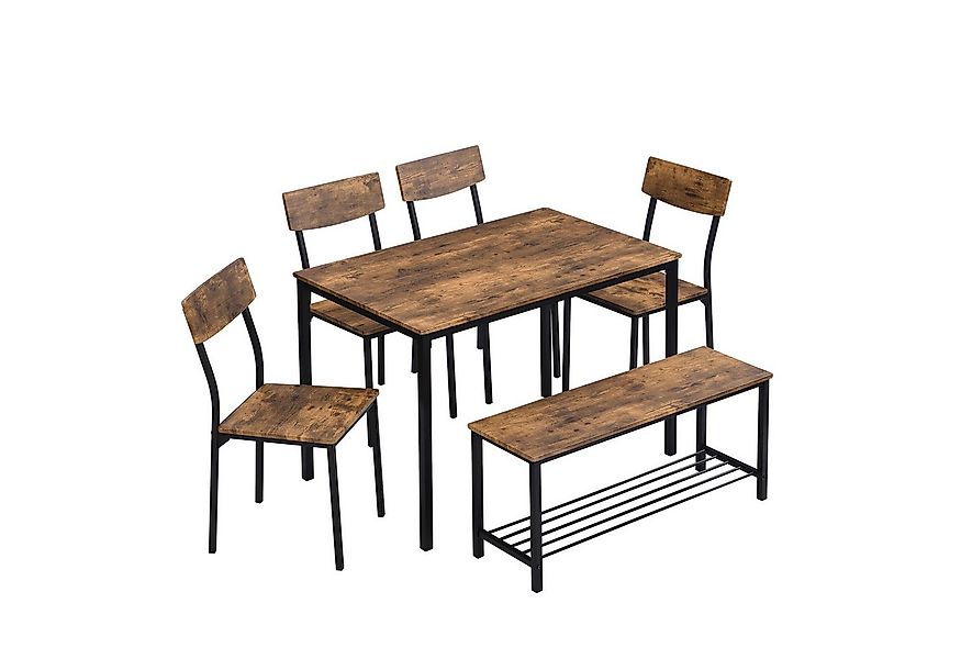 Sweiko Essgruppe, Esstisch und Stühle Set, 6-tlg., Esstisch, 4 Stühle, 1 Ba günstig online kaufen