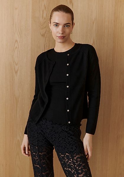 rosemunde Strickjacke "LAICA" Knöpfe als Verschluss, Rundhalsausschnitt, Sc günstig online kaufen