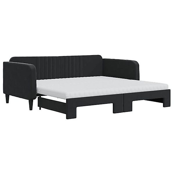 vidaXL Bettgestell, Tagesbett Ausziehbar mit Matratzen Schwarz 90x190 cm Sa günstig online kaufen