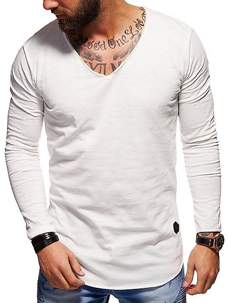Style-Division Longsleeve SDJOLIET Basic V-Neck im Oversize-Look günstig online kaufen