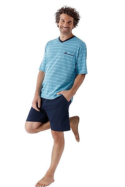 Hajo Schlafanzug kurz Klima Light Zweiteiler V-Ausschnitt günstig online kaufen