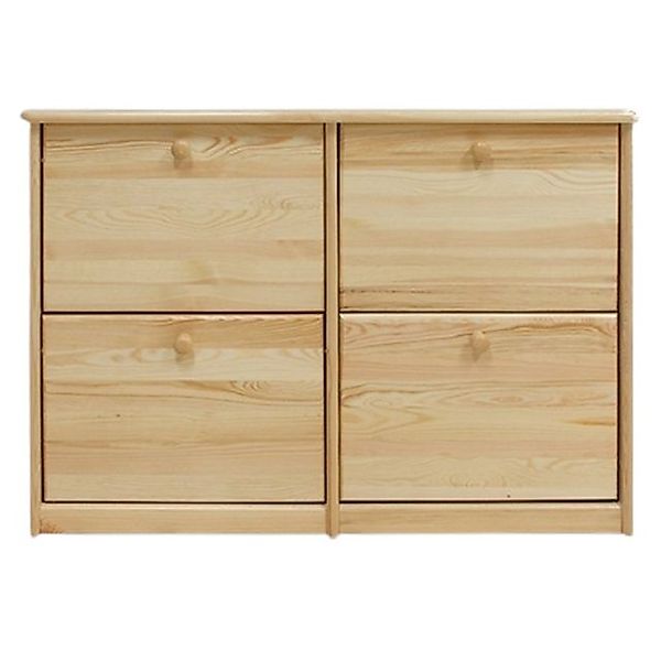 Xlmoebel Schuhschrank 4-Fach Echtholz Schuhkommode aus Massivholz (1-St., S günstig online kaufen