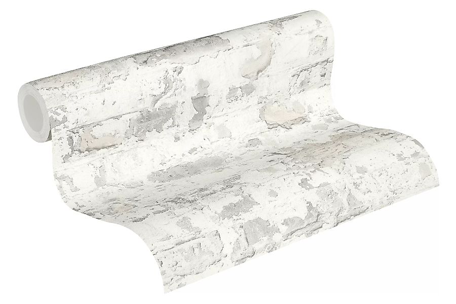 Bricoflor Vlies Steintapete Creme Weiß Vintage Steinmauer Tapete in Naturst günstig online kaufen