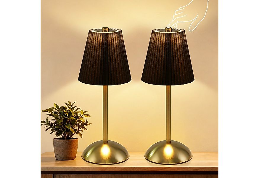 ZMH LED Tischleuchte 2er Set Akku Touch Nachttischlampe - Dimmbar 3 Farbtem günstig online kaufen