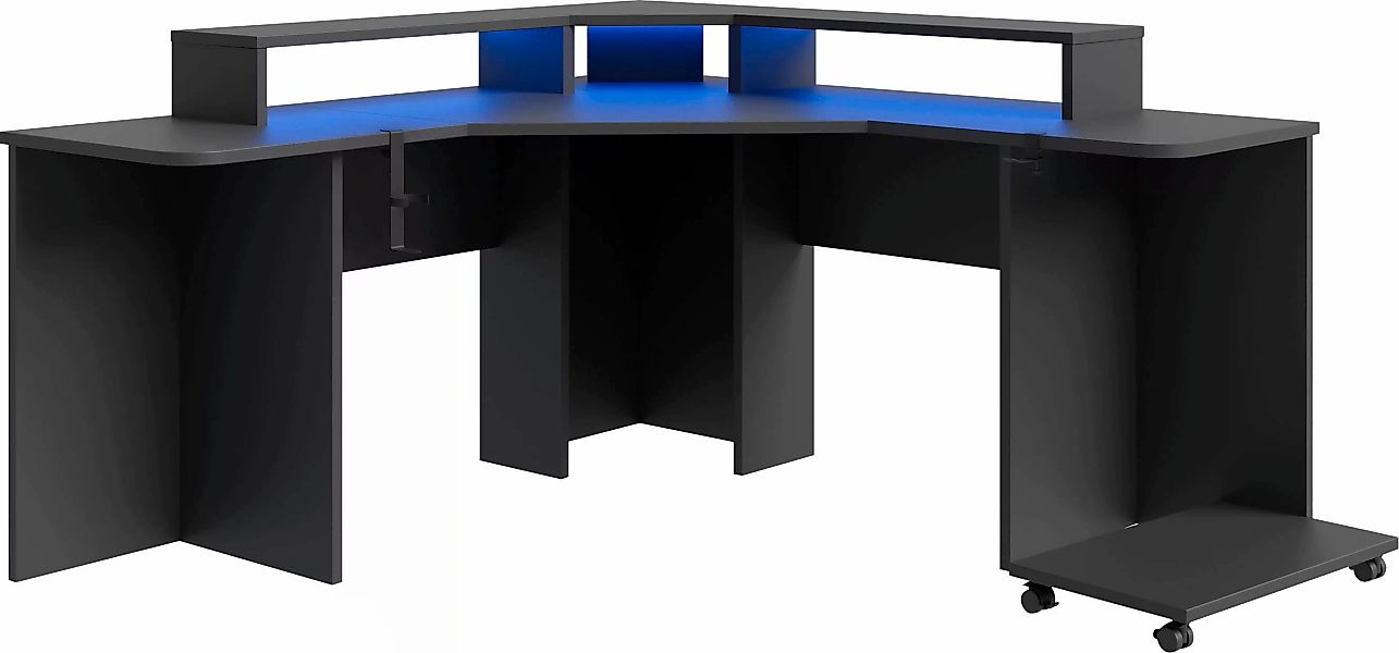 FORTE Gamingtisch "Tezaur", mit RGB-Beleuchtung, Breite 160 cm günstig online kaufen