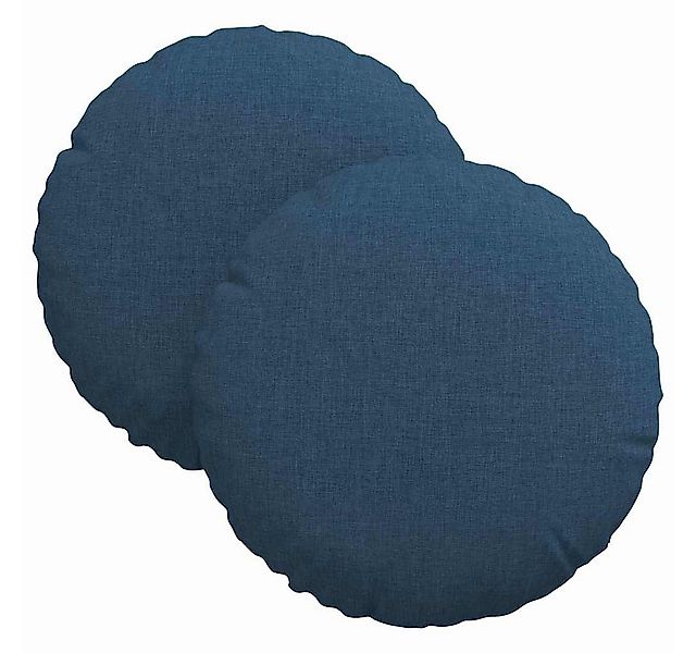 vidaXL Sitzauflage Sitzkissen 2 pcs Blau Ø30 x 13 cm Stoff, (2 St) günstig online kaufen
