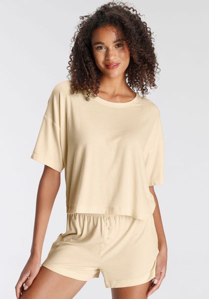 LASCANA Shorty Set, 2 Stk. tlg., aus schönem Ripp-Material günstig online kaufen