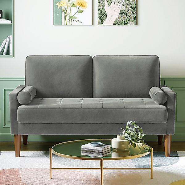 OUNUO 2-Sitzer Couch 2 Sitzer, Samt günstig online kaufen