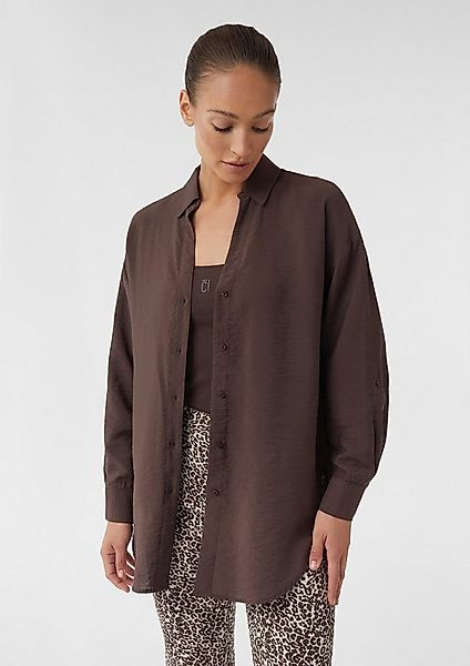 comma Langarmbluse Bluse Strukturierte Long-Bluse mit Turn-up-Funktion am Ä günstig online kaufen
