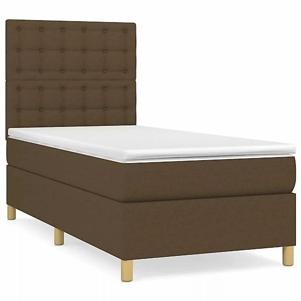Vidaxl Boxspringbett Mit Matratze Dunkelbraun 100x200 Cm Stoff günstig online kaufen