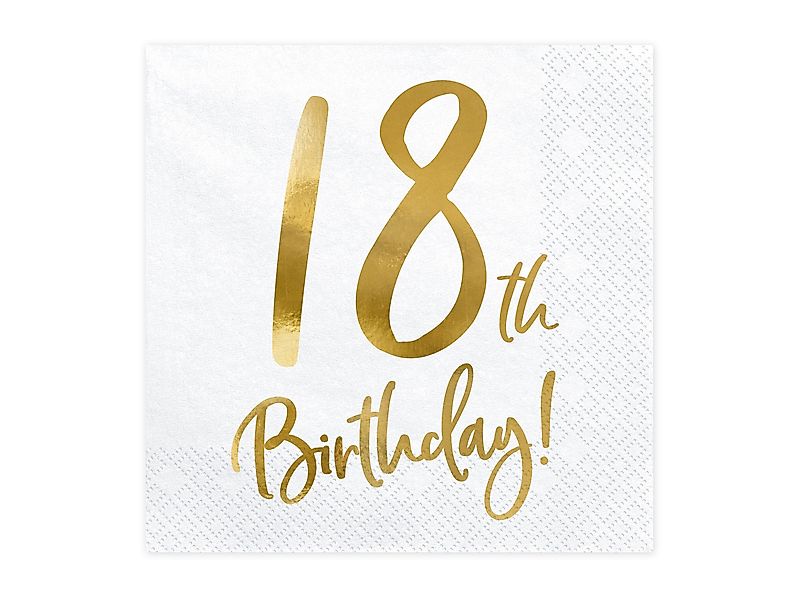 partydeco Hängedekoration Servietten 'Birthday Gold' 20Stk./33x33cm, günstig online kaufen