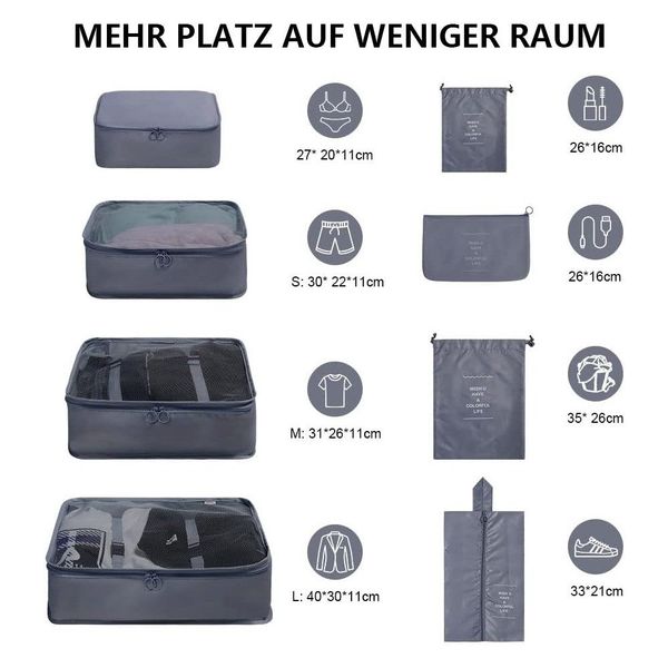 Coonoor Kofferorganizer Koffer Organizer Set 8-teilig günstig online kaufen