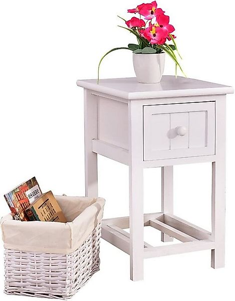 COSTWAY Nachttisch (1-St), mit abnehmbarem Korb & Schublade, Holz 28x31x45c günstig online kaufen