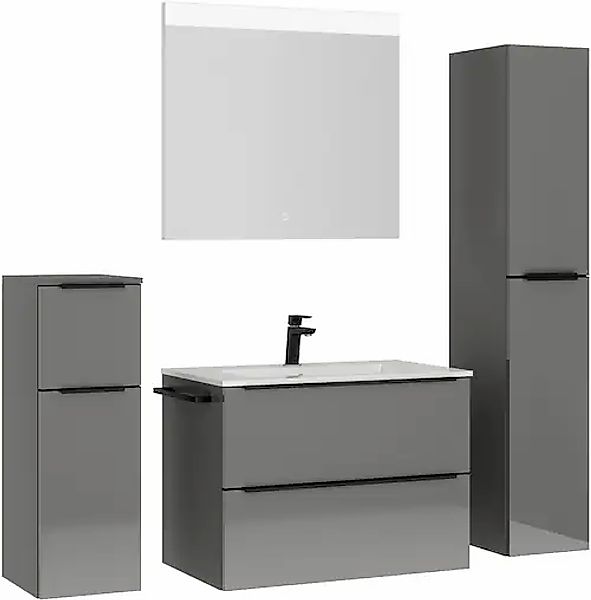 nobilia® Badmöbel-Set »Levere« vormontiert, mit Soft-Close, 4 Stk. tlg. günstig online kaufen