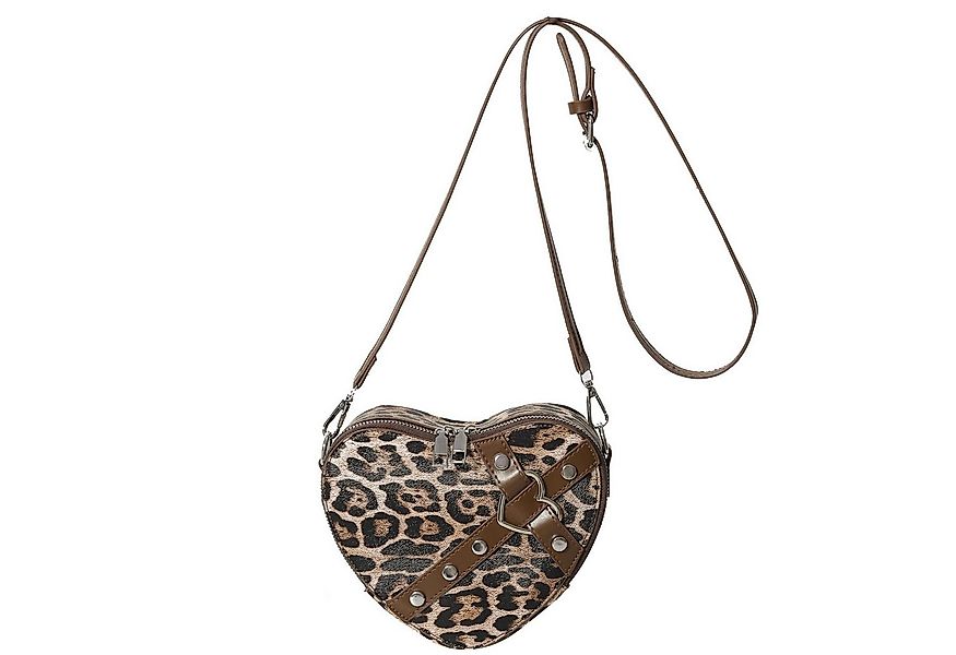 Refttenw Umhängetasche Damen Leopardenmuster mit Nieten Herztasche Umhänget günstig online kaufen