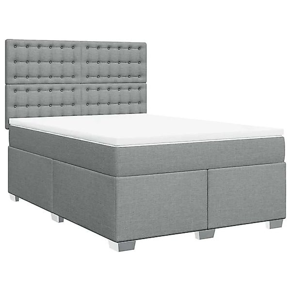vidaXL Boxspringbett mit Matratze Hellgrau 140x200 cm Stoff 3292825 günstig online kaufen