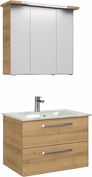 Saphir Badmöbel-Set »Trentino 2-teilig Glas-Waschtisch, Spiegelschrank mit günstig online kaufen