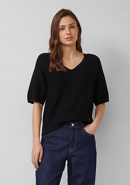 s.Oliver Kurzarmpullover Strickpullover Kurzarm-Strickpullover aus Baumwoll günstig online kaufen