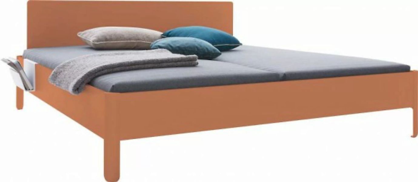 NAIT Doppelbett farbig lackiert Apricotbraun 140 x 210cm Mit Kopfteil günstig online kaufen