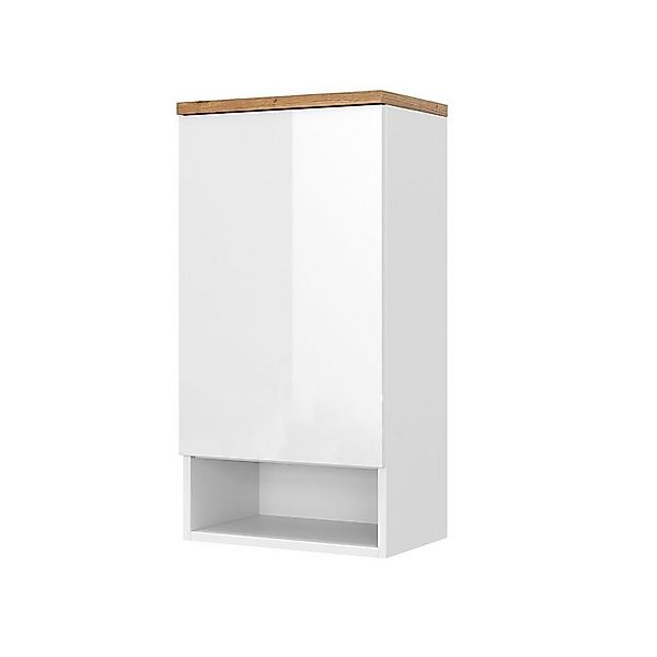Vicco Badschrank Eden Weiß Hochglanz/Artisan-Eiche 40 x 78 cm mit 4 Fächer günstig online kaufen