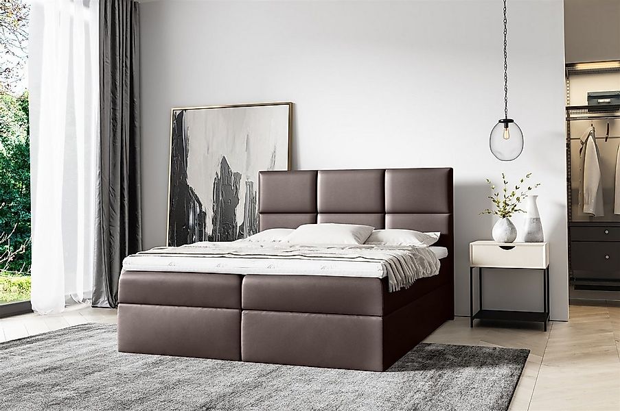 Fun Möbel Boxspringbett Boxspringbett Schlafzimmerbett OLIVIA in Kunstleder günstig online kaufen