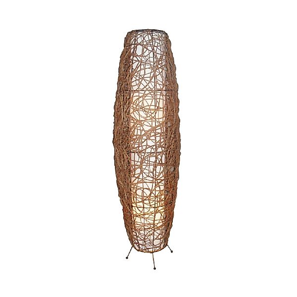 Lindby Stehleuchte Nias, Höhe 111 cm, Rattan, Textil günstig online kaufen