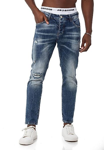 RedBridge Slim-fit-Jeans Hose Straight Leg Denim Pants Distressed-Look günstig online kaufen