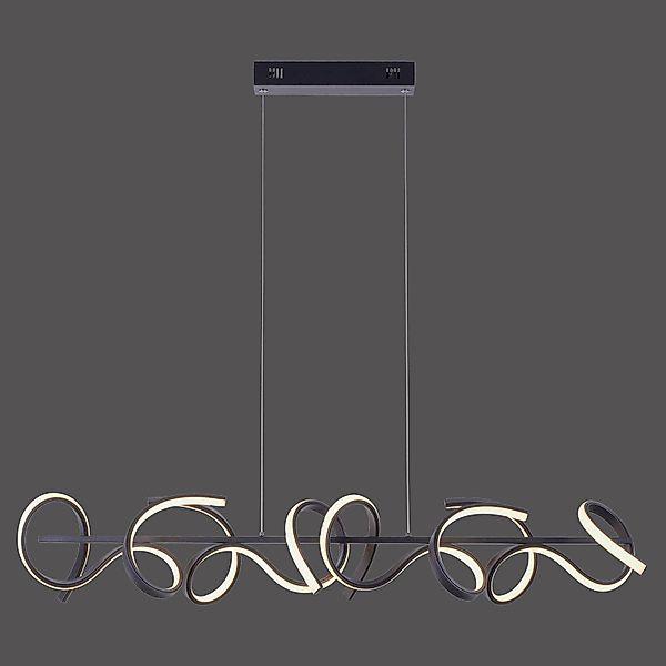 LED-Hängeleuchte Curls, schwarz, Metall, 99 cm lang, dimmbar günstig online kaufen