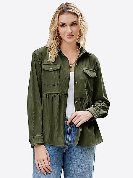 Imily Bela Blusenjacke Damen Cord Button Shirt (Packung, 1-St., 1per-Pack) günstig online kaufen