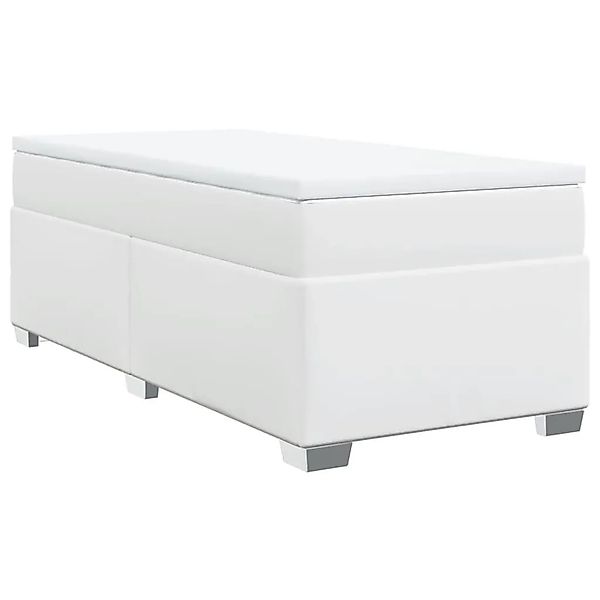 vidaXL Boxspringbett mit Matratze Weiß 100x200 cm Kunstleder 3285198 günstig online kaufen