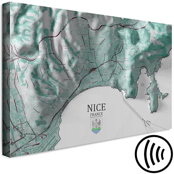 Bild auf Leinwand Stadtkarte von Nizza - französische Stadt mit der Inschri günstig online kaufen