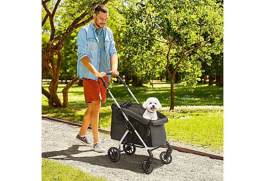 PawHut Hundebuggy klappbar, für Hunde bis 10 kg, mit Kissen, Netzfenstern, günstig online kaufen