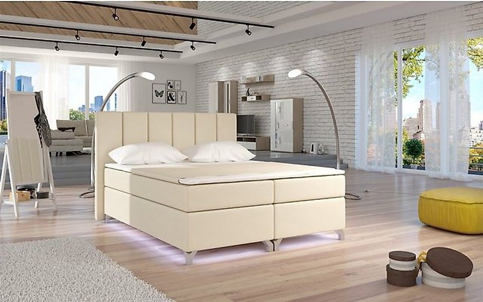 Fun Möbel Boxspringbett Boxspringbett Schlafzimmerbett PARMA mit LED (inkl. günstig online kaufen