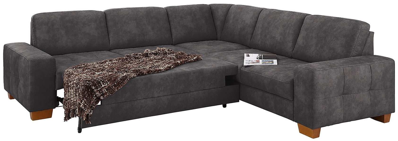 Home affaire Ecksofa "Puccini L-Form" mit Federkern, Sitztiefenverstellung, günstig online kaufen