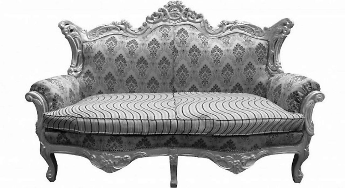 Casa Padrino 2-Sitzer Barock 2er Sofa Master Silber Muster /Silber Mod2 - W günstig online kaufen