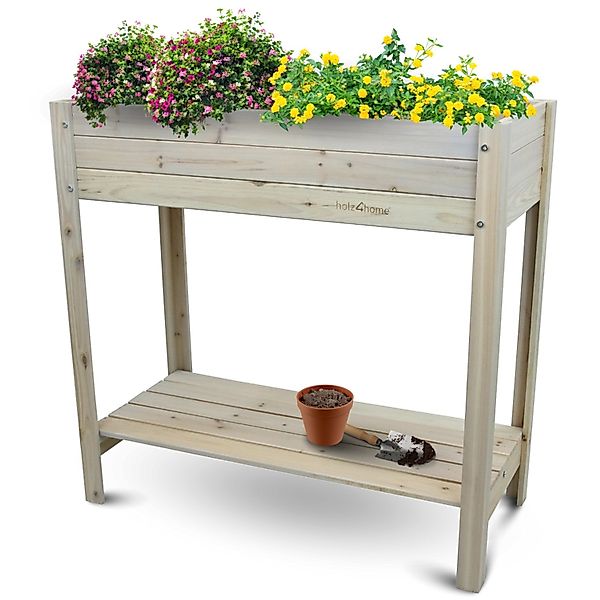 holz4home® Hochbeet Pflanzkasten aus Tannenholz I 80x37x78cm I inkl. Vlies- günstig online kaufen