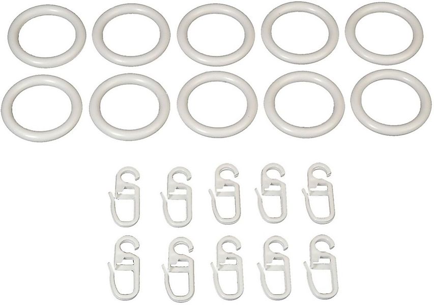 Liedeco Gardinenring, Gardinenstangen, (Set, 10-St., mit Faltenlegehaken), günstig online kaufen
