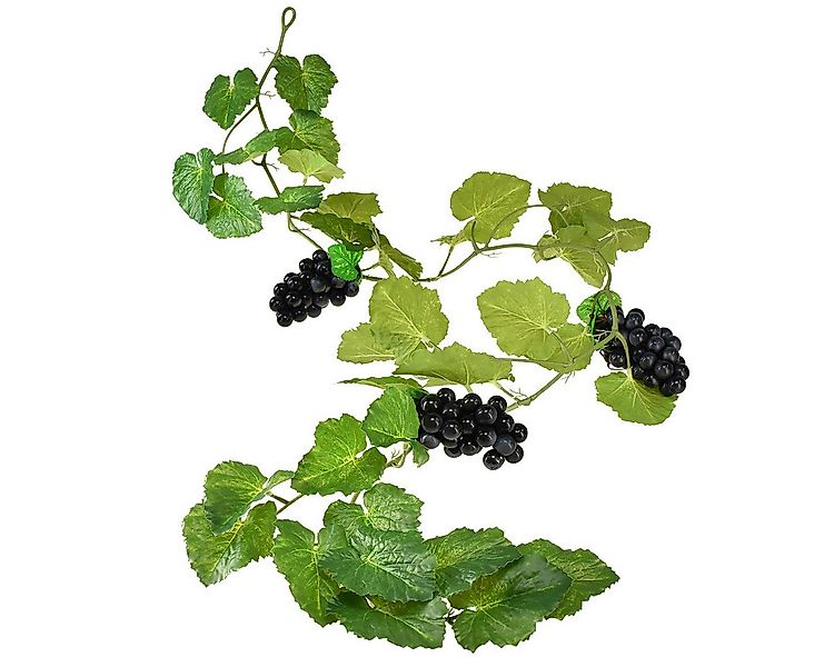 Kunstgirlande Künstliche Blättergirlande mit blauen Trauben - Vintage Deko günstig online kaufen