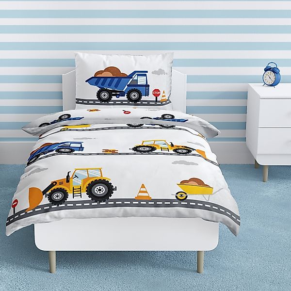 MTOnlinehandel Babybettwäsche Bagger 100x135 + 40x60 günstig online kaufen