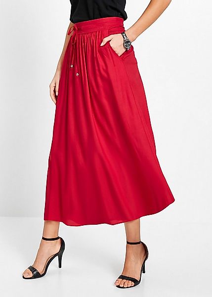 bonprix Maxirock aus Viskose, Maxilänge, lockere Passform, bedrucktes Desig günstig online kaufen