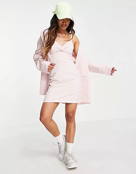Heartbreak – Minikleid mit rosa Karomuster und Camisole-Trägern, Kombiteil günstig online kaufen