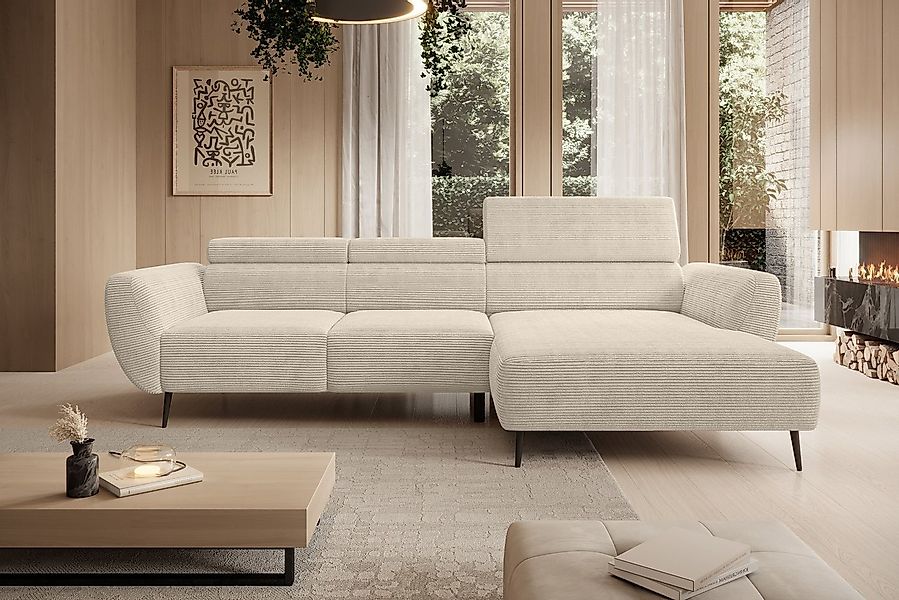 WERK2 Ecksofa Alisson, mit elektrischer Sitztiefenverstellung, L-Form, Brei günstig online kaufen