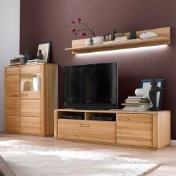 Anbauwand in Kernbuchefarben Geölt (dreiteilig) günstig online kaufen