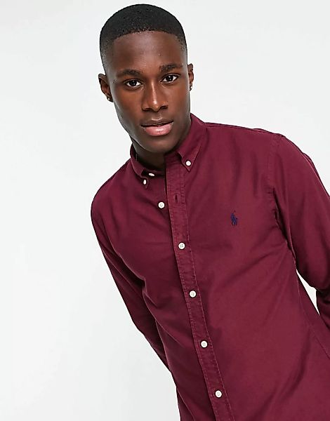 Polo Ralph Lauren – Schmal geschnittenes Oxford-Hemd mit Markenlogo und But günstig online kaufen