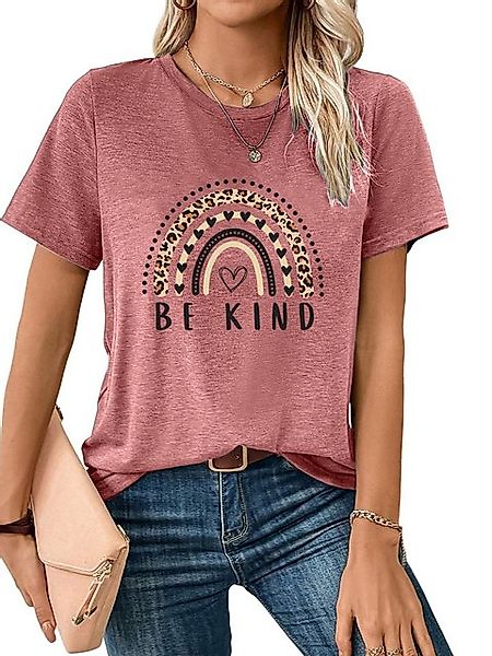 PYL Rundhalsshirt Damen bequemes Sommer Casual Oversize-Shirt Kurzarm Locke günstig online kaufen