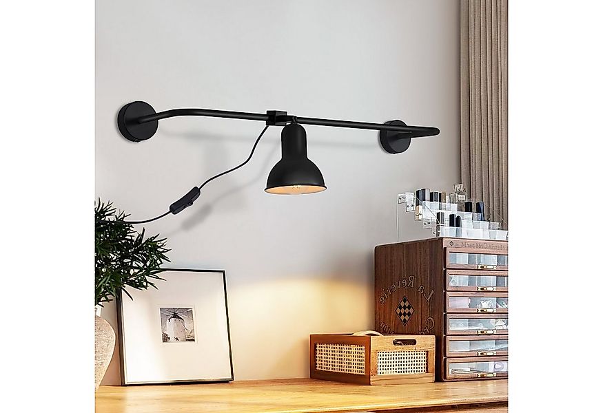 ZMH Wandleuchte Innen schwarz - Retro E27 Wandlampe mit Schalter für Wohnzi günstig online kaufen