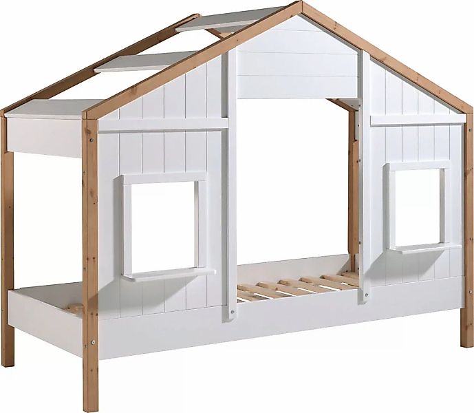 Vipack Hausbett "Babs, mit Dachaufbau, Fenstern, Made in Europe, originelle günstig online kaufen