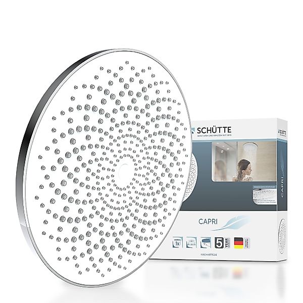 Schütte Kopfbrause CAPRI, Regendusche, Antikalknoppen, rund, günstig online kaufen