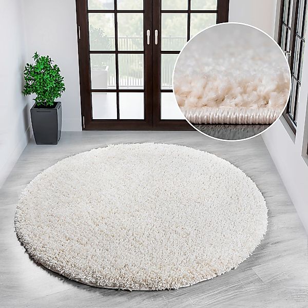 my home Teppich "Viva rund" rund 45 mm Höhe Uni-Farben, einfarbig, besonder günstig online kaufen