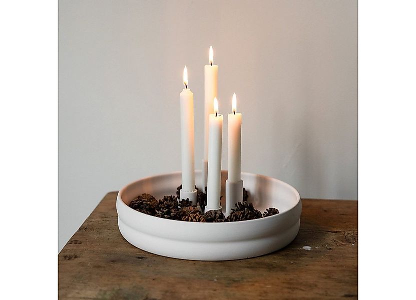 Storefactory Kerzenhalter Adventsschale Bolmen weiß für 4 Stabkerzen günstig online kaufen